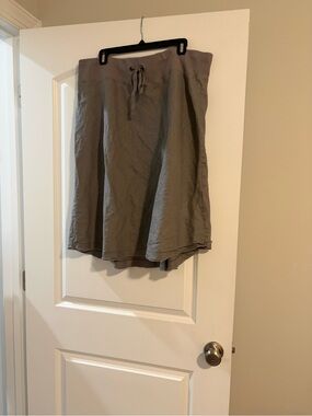 Eileen Fisher Neutral Gray A-Line Drawstring Skirt
